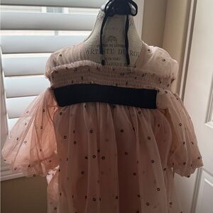 Pink Sheer Puff Sleeve Cottage Core Blouse